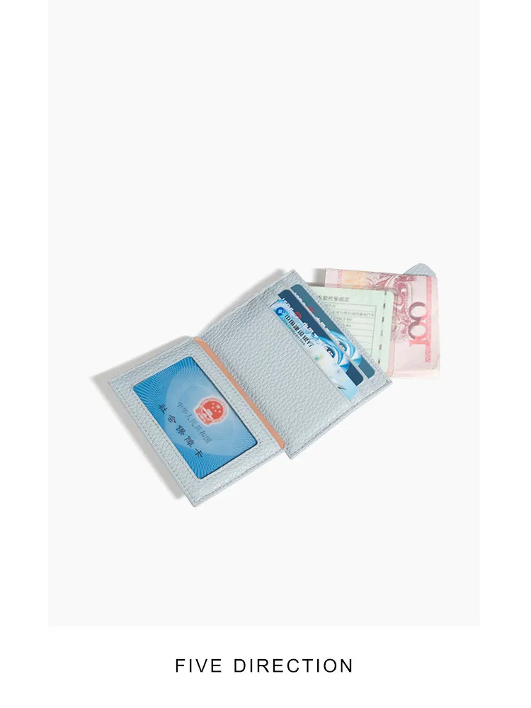 Cute Women Blue Vegan Leather Small Card Holder Card Wallet Slim Card Holder Credit Card Holder For Women
