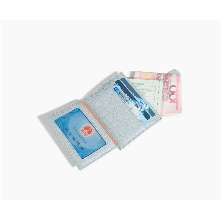 Cute Women Blue Vegan Leather Small Card Holder Card Wallet Slim Card Holder Credit Card Holder For Women