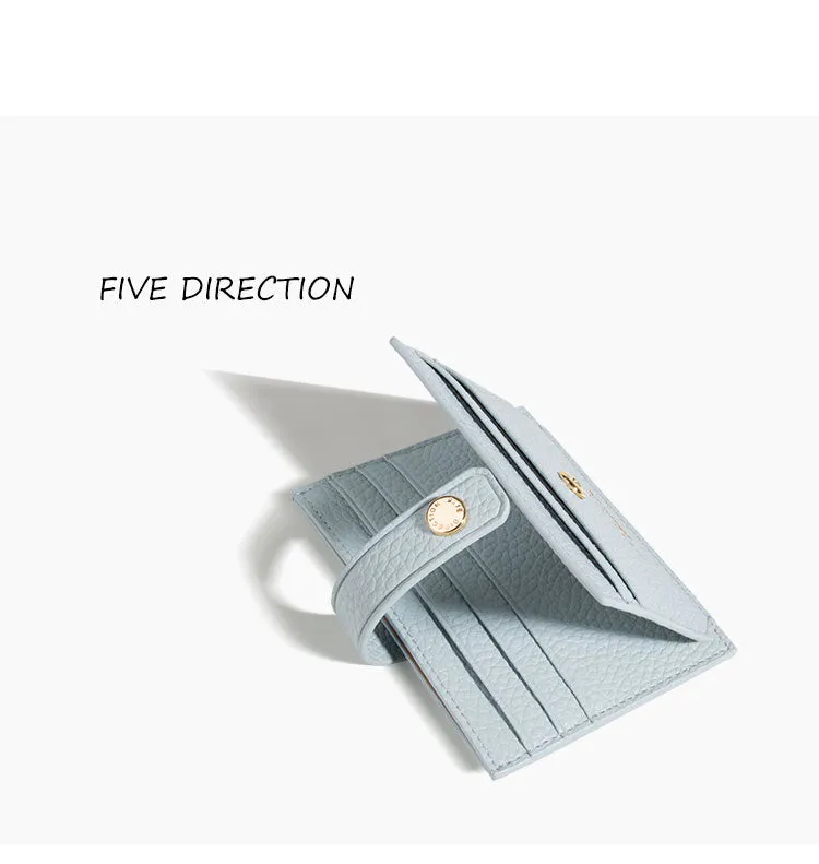 Cute Women Blue Vegan Leather Small Card Holder Card Wallet Slim Card Holder Credit Card Holder For Women