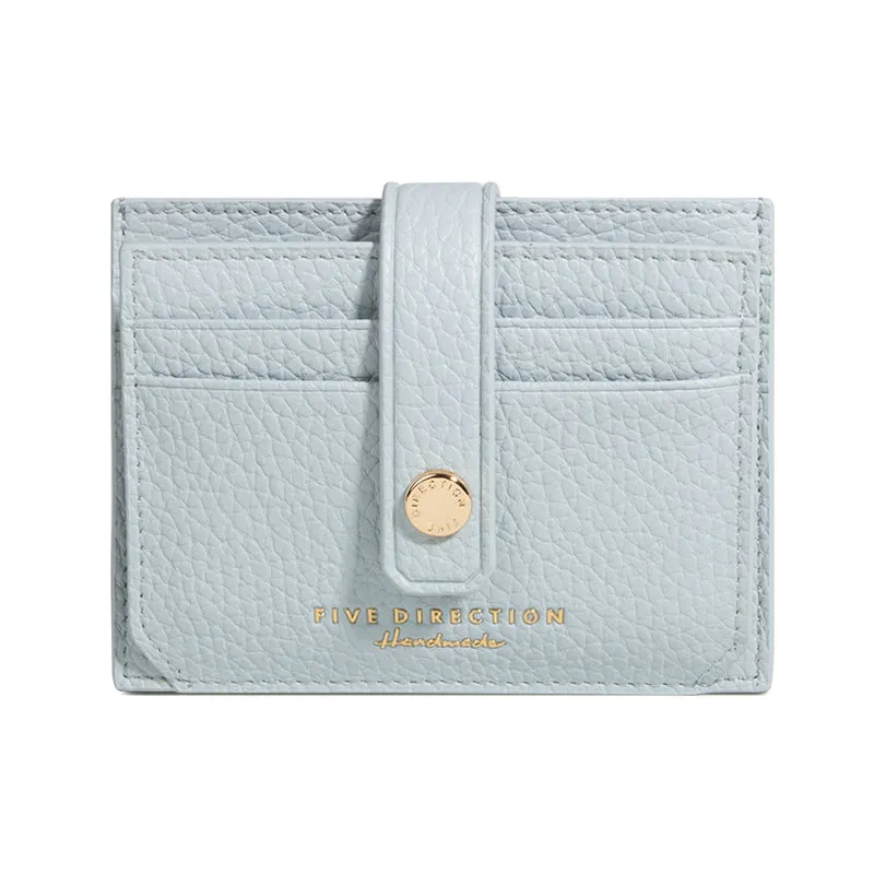 Cute Women Blue Vegan Leather Small Card Holder Card Wallet Slim Card Holder Credit Card Holder For Women