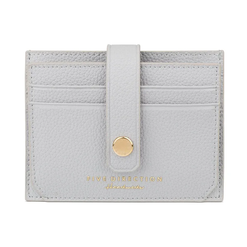 Cute Women Blue Vegan Leather Small Card Holder Card Wallet Slim Card Holder Credit Card Holder For Women