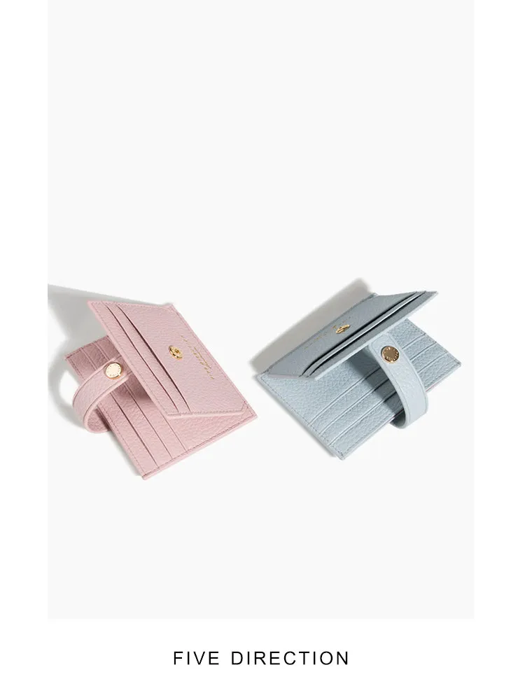 Cute Women Blue Vegan Leather Small Card Holder Card Wallet Slim Card Holder Credit Card Holder For Women