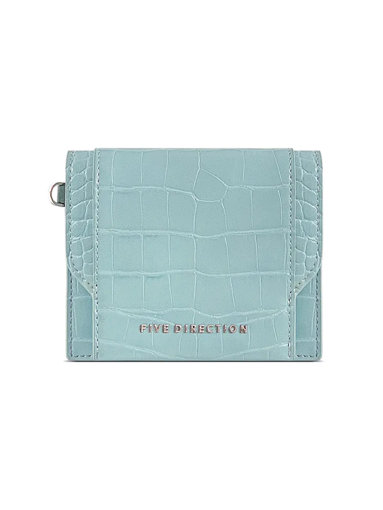 Cute Women Brick Red Vegan Leather Small Card Holder Crocodile Pattern Card Wallets Slim Change Wallet For Women