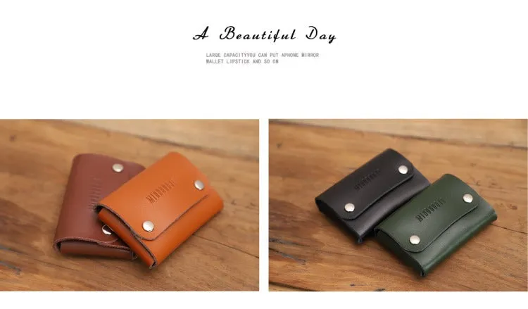 Cute Women Brown Leather Card Holders Coin Wallet Multi Card Wallet For Women