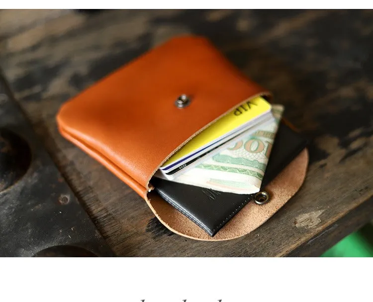 Cute Women Coffee Leather Card Holder Coin Purse Minimalist Coin Wallet For Women
