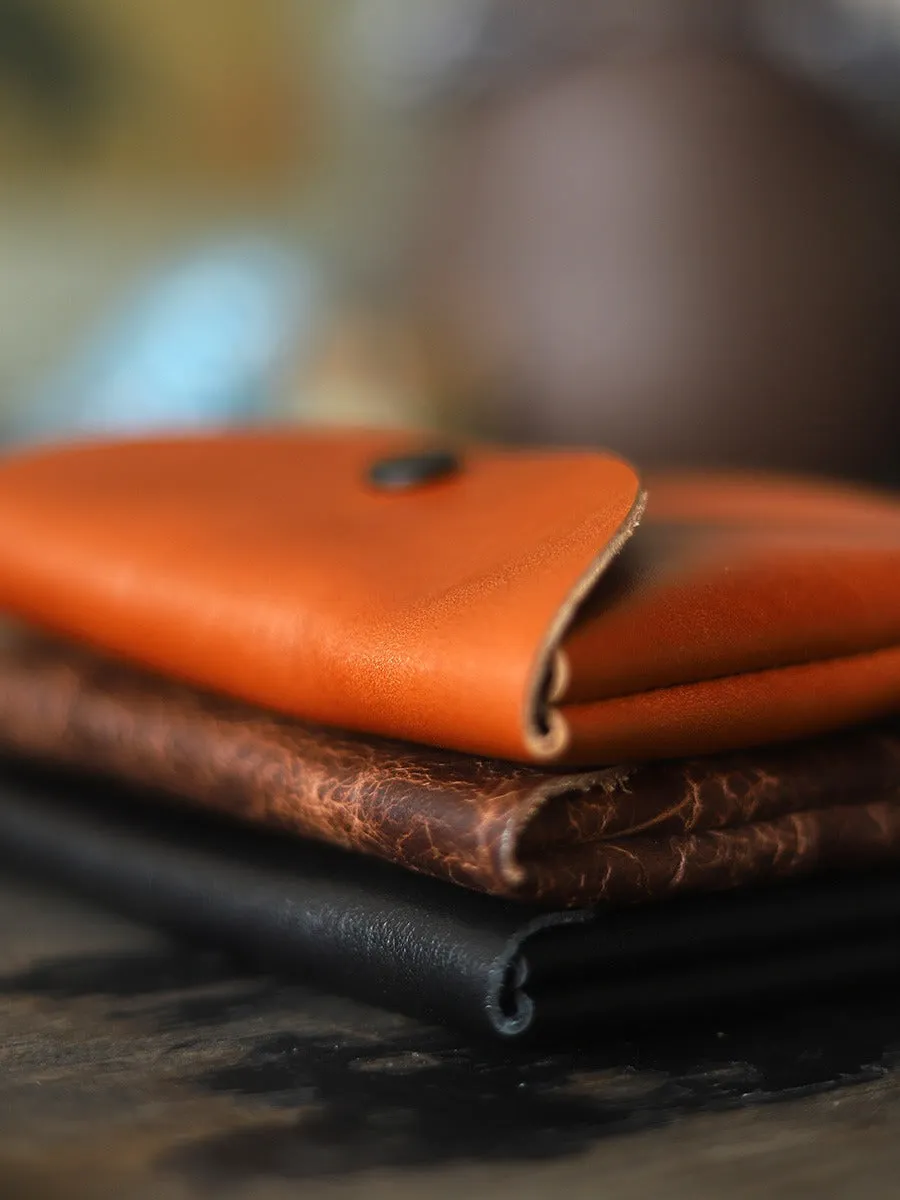 Cute Women Coffee Leather Card Holder Coin Purse Minimalist Coin Wallet For Women
