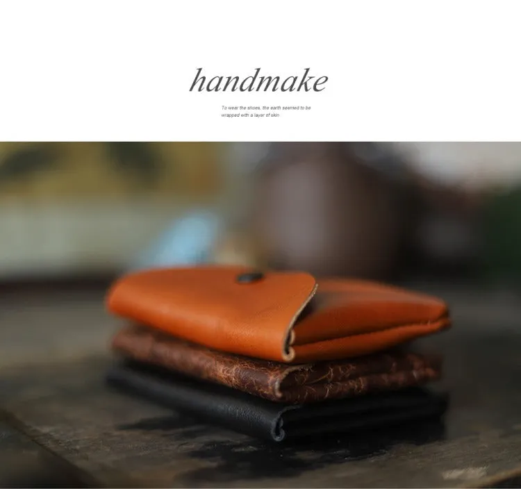 Cute Women Coffee Leather Card Holder Coin Purse Minimalist Coin Wallet For Women