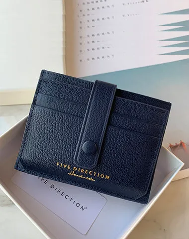 Cute Women Coffee Leather Card Holder Slim Card Wallet Coffee Small Card Holder Credit Card Holder For Women