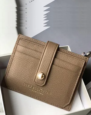 Cute Women Coffee Sheepskin Card Holder Slim Card Wallet Coffee Small Card Holder Credit Card Holder For Women