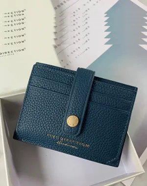 Cute Women Dark Blue Leather Small Card Holders Card Wallet Slim Card Holder Credit Card Holder For Women