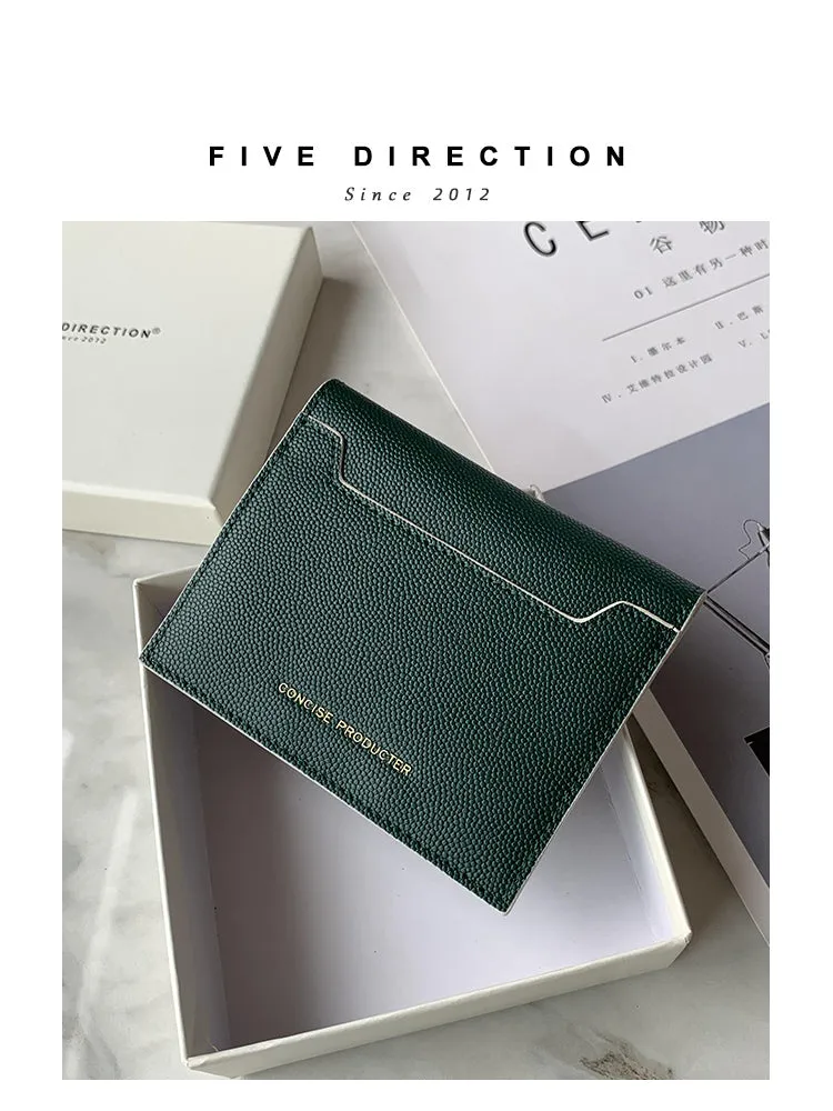 Cute Women Dark Coffee Leather Card Holders Slim Card Wallet Card Holder Wallet For Women