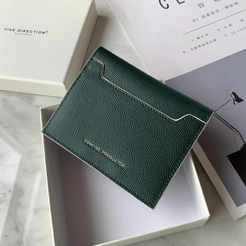 Cute Women Dark Coffee Leather Card Holders Slim Card Wallet Card Holder Wallet For Women