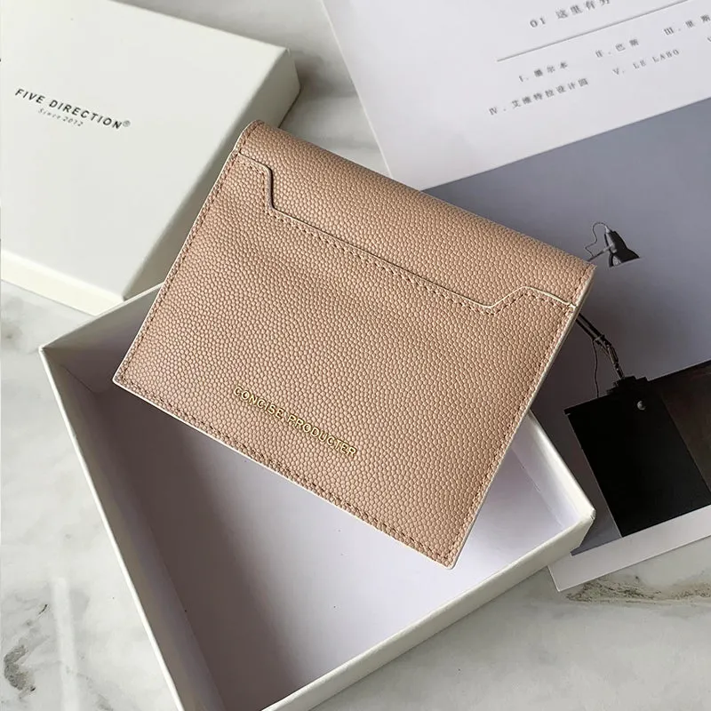 Cute Women Dark Coffee Leather Card Holders Slim Card Wallet Card Holder Wallet For Women