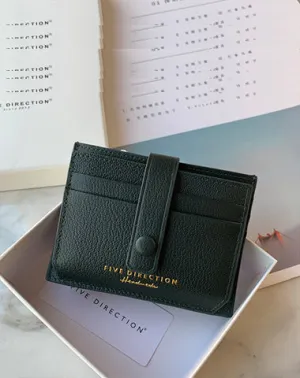 Cute Women Dark Green Leather Card Holder Slim Card Wallet Dark Green Small Card Holder Credit Card Holder For Women