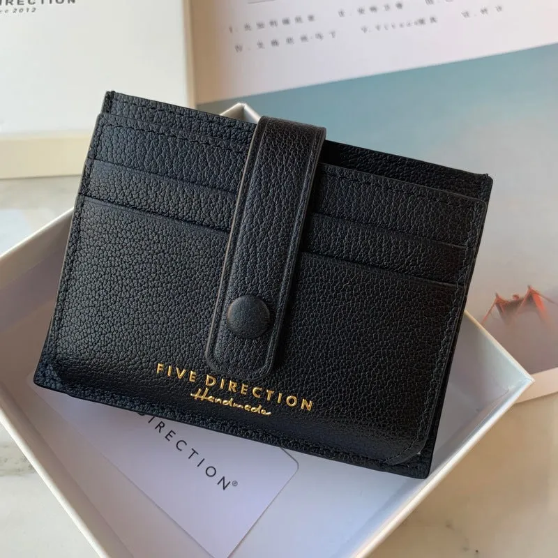 Cute Women Dark Green Leather Card Holder Slim Card Wallet Dark Green Small Card Holder Credit Card Holder For Women