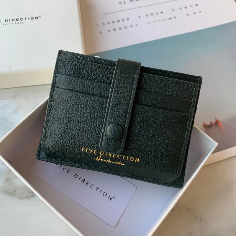 Cute Women Dark Green Leather Card Holder Slim Card Wallet Dark Green Small Card Holder Credit Card Holder For Women