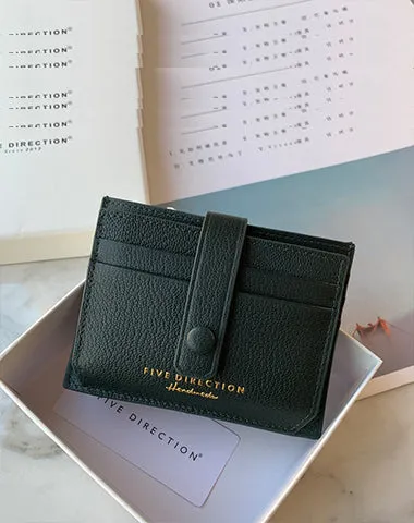 Cute Women Dark Green Leather Card Holder Slim Card Wallet Dark Green Small Card Holder Credit Card Holder For Women