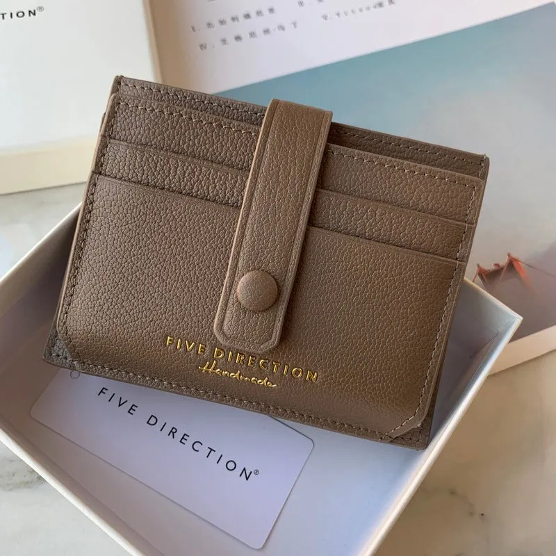 Cute Women Dark Green Leather Card Holder Slim Card Wallet Dark Green Small Card Holder Credit Card Holder For Women