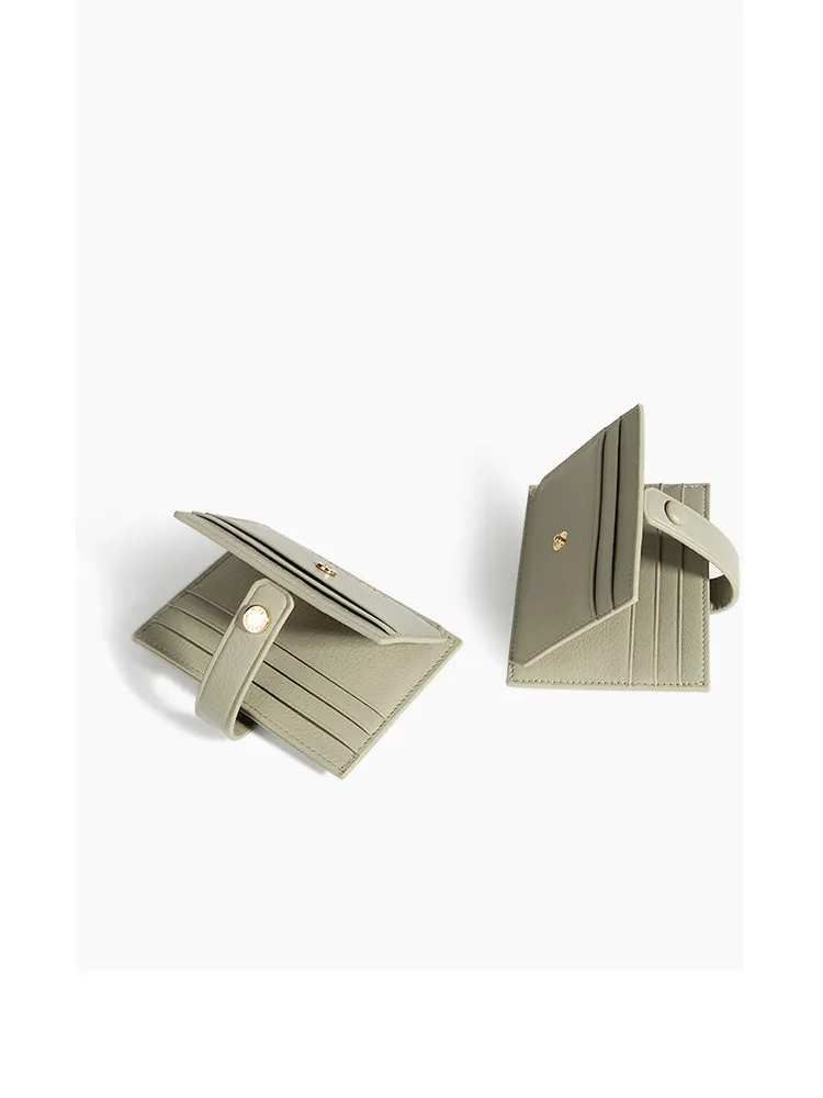 Cute Women Dark Green Leather Card Holder Slim Card Wallet Dark Green Small Card Holder Credit Card Holder For Women