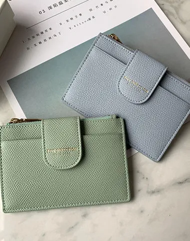 Cute Women Dark Green Vegan Leather Slim Card Wallet Card Holder Wallet Change Wallet For Women
