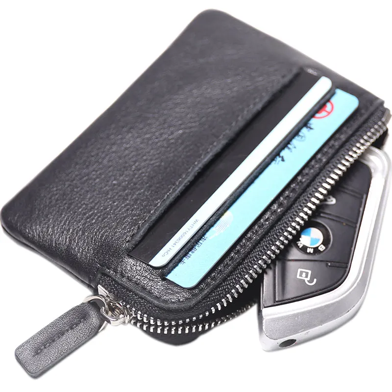 Cute Women Gray Leather Mini Card Wallet Coin Wallets Slim Change Wallets For Women