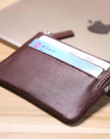 Cute Women Gray Leather Mini Card Wallet Coin Wallets Slim Change Wallets For Women