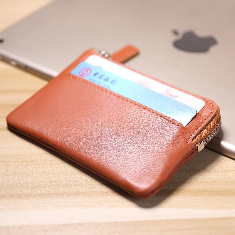 Cute Women Gray Leather Mini Card Wallet Coin Wallets Slim Change Wallets For Women