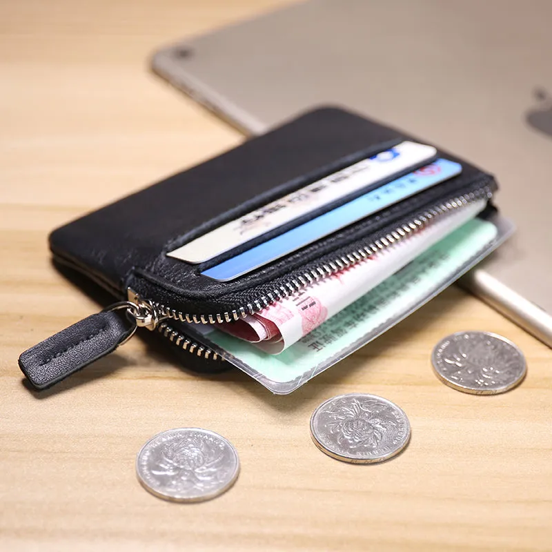 Cute Women Gray Leather Mini Card Wallet Coin Wallets Slim Change Wallets For Women