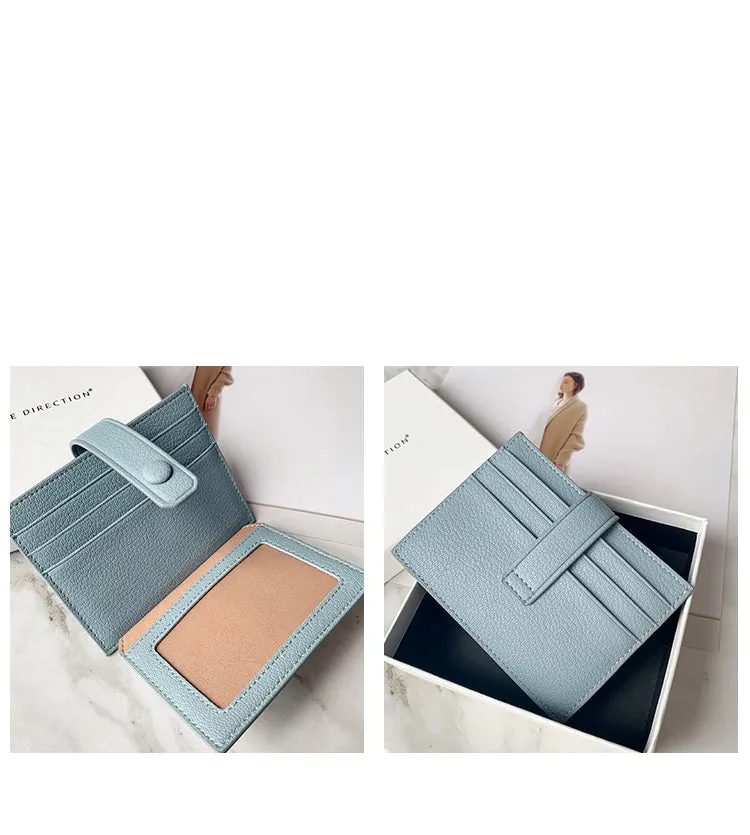 Cute Women Gray Vegan Leather Small Card Holder Card Wallets Slim Card Holders Credit Card Holder For Women