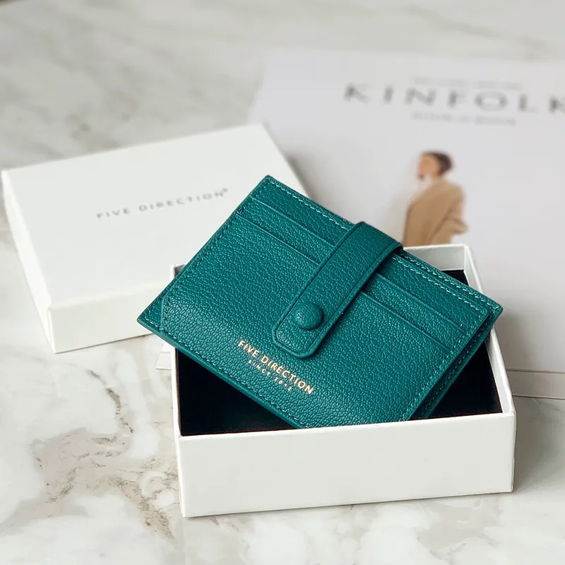 Cute Women Gray Vegan Leather Small Card Holder Card Wallets Slim Card Holders Credit Card Holder For Women