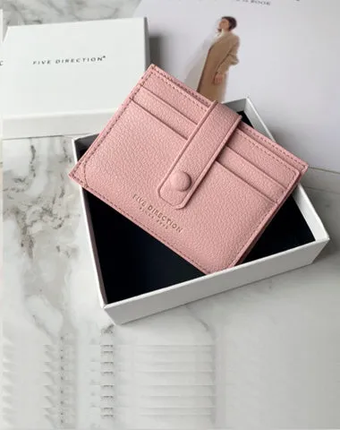 Cute Women Gray Vegan Leather Small Card Holder Card Wallets Slim Card Holders Credit Card Holder For Women