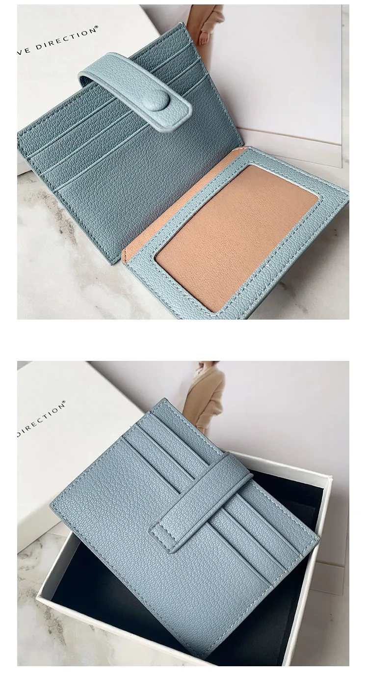 Cute Women Gray Vegan Leather Small Card Holder Card Wallets Slim Card Holders Credit Card Holder For Women