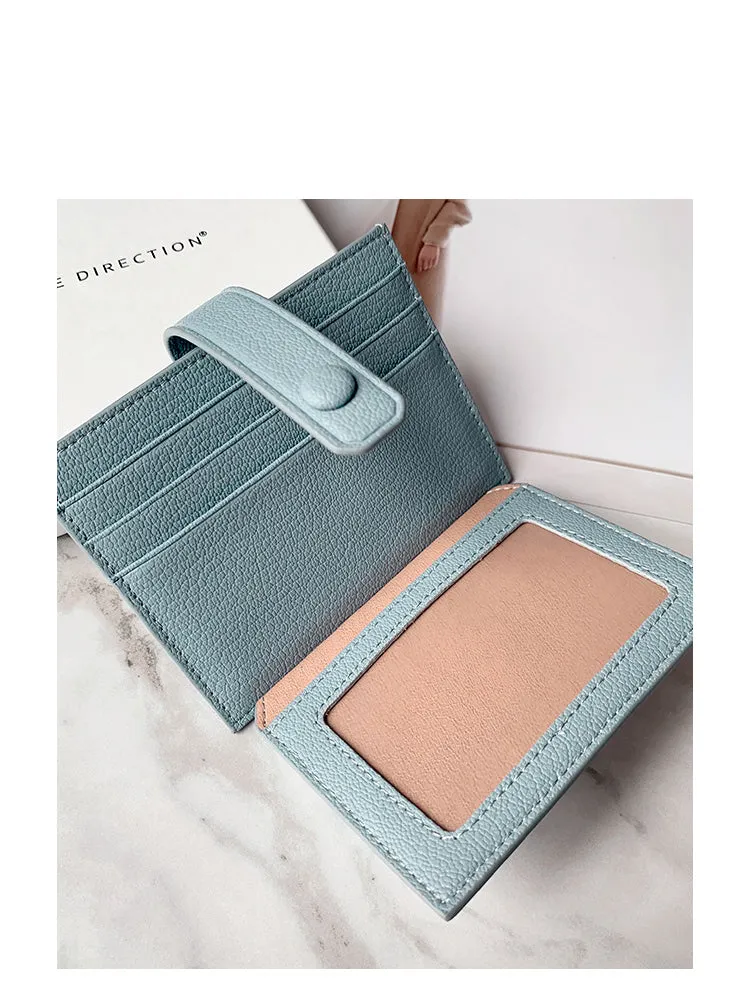 Cute Women Gray Vegan Leather Small Card Holder Card Wallets Slim Card Holders Credit Card Holder For Women