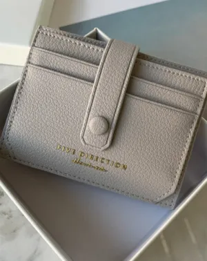 Cute Women Gray Vegan Leather Small Card Holder Card Wallets Slim Card Holders Credit Card Holder For Women