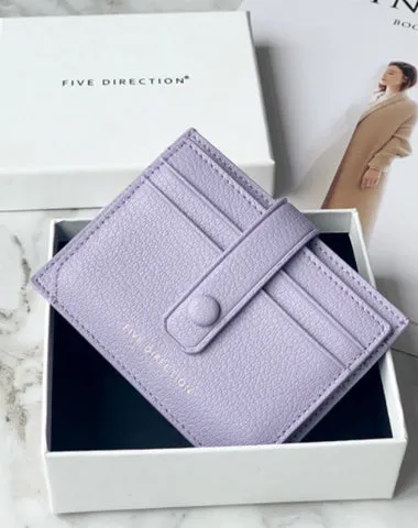 Cute Women Gray Vegan Leather Small Card Holder Card Wallets Slim Card Holders Credit Card Holder For Women