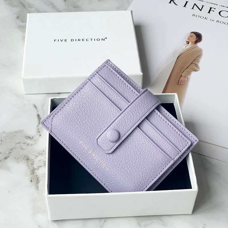 Cute Women Gray Vegan Leather Small Card Holder Card Wallets Slim Card Holders Credit Card Holder For Women