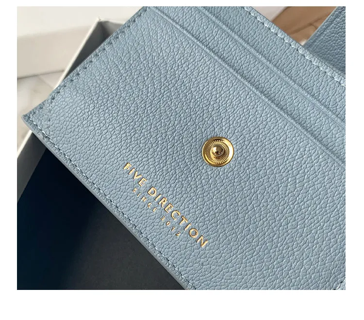 Cute Women Gray Vegan Leather Small Card Holder Card Wallets Slim Card Holders Credit Card Holder For Women