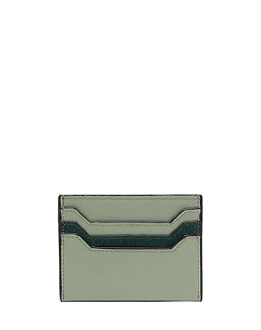Cute Women Green Leather Card Holder Contrast Color Card Wallet Card Holder Credit Card Holder For Women