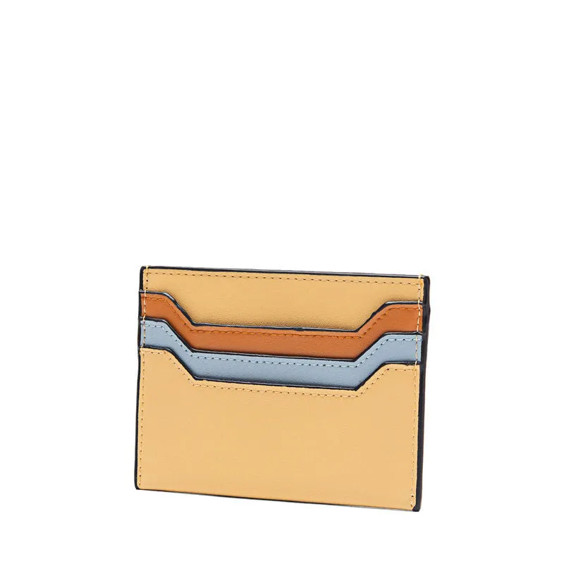 Cute Women Green Leather Card Holder Contrast Color Card Wallet Card Holder Credit Card Holder For Women