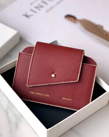 Cute Women Green Leather Card Holders Slim Card Wallet Coin Holder Change Wallet For Women
