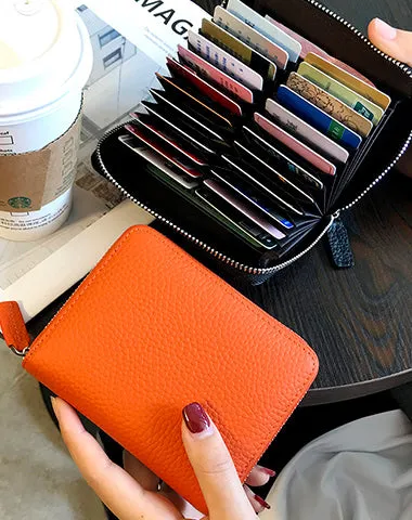 Cute Women Green Leather Card Holders Small Zip Card Wallet Card Holders Wallet For Women