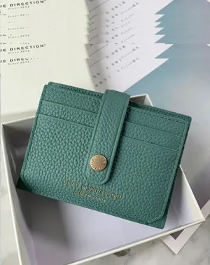 Cute Women Green Leather Small Card Holders Card Wallet Slim Card Holder Credit Card Holder For Women
