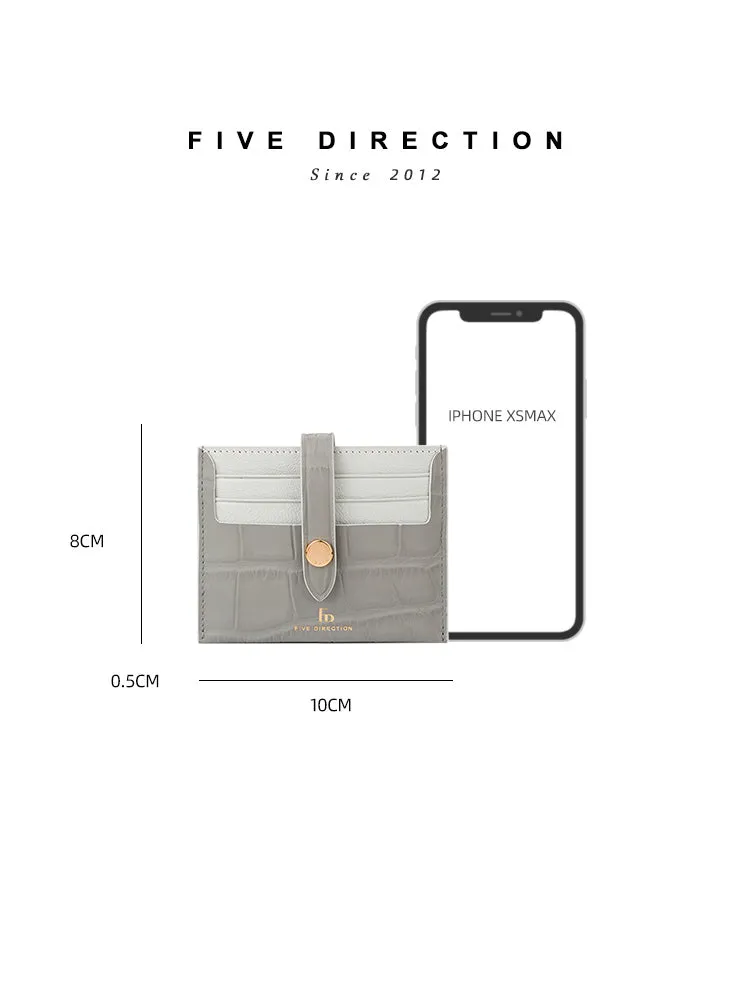 Cute Women Green Vegan Leather Card Holder Crocodile Pattern Card Holder Wallets Slim Credit Card Holder For Women