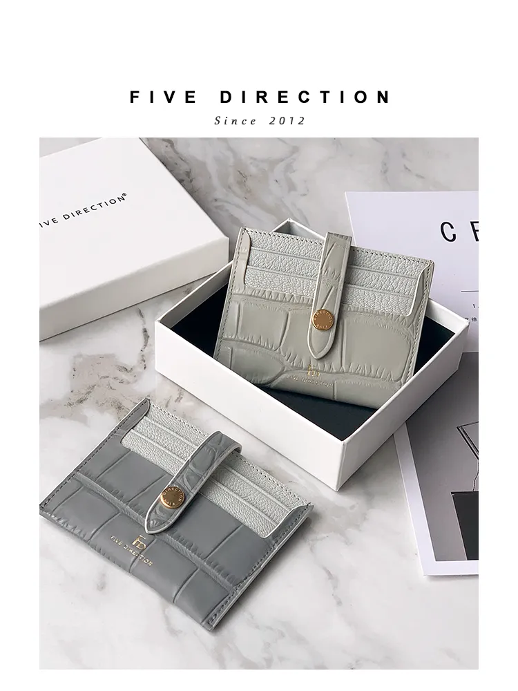 Cute Women Green Vegan Leather Card Holder Crocodile Pattern Card Holder Wallets Slim Credit Card Holder For Women