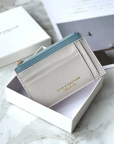 Cute Women Green Vegan Leather Slim Card Holders Small Card Wallet Card Holder Credit Card Holder For Women