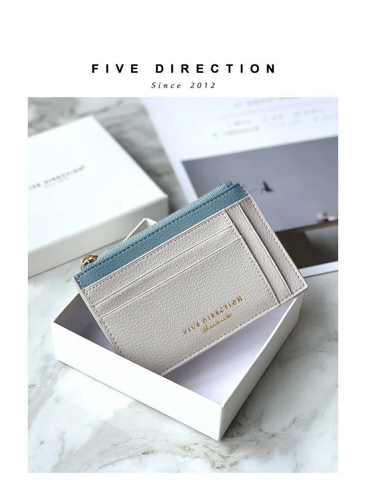 Cute Women Green Vegan Leather Slim Card Holders Small Card Wallet Card Holder Credit Card Holder For Women