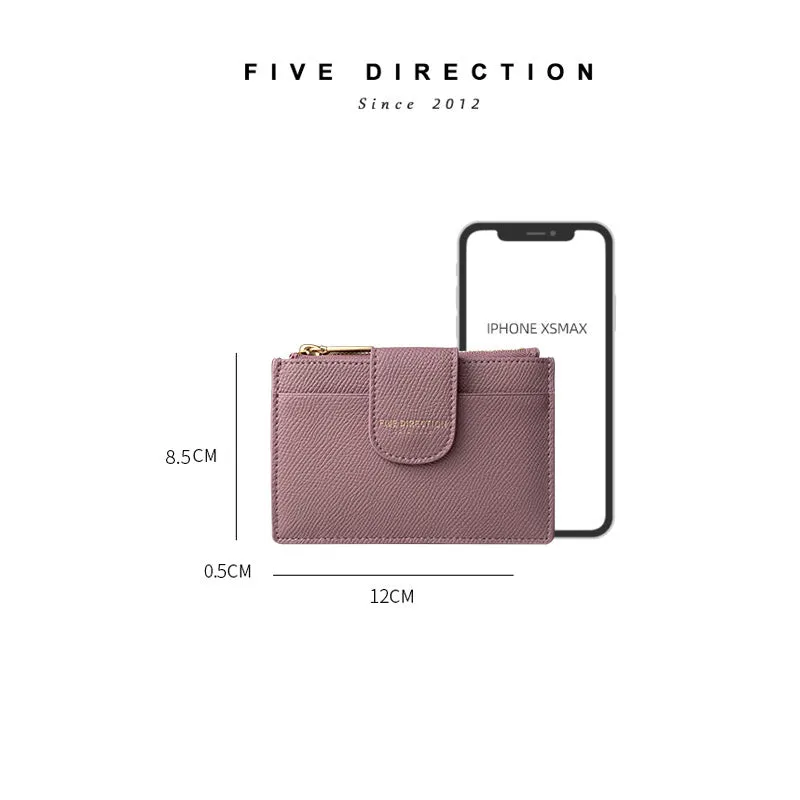 Cute Women Green Vegan Leather Slim Card Wallet Card Holder Wallet Change Wallet For Women