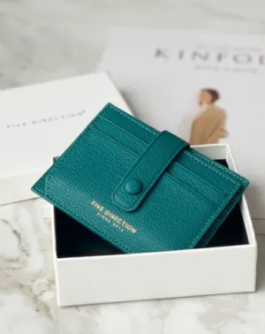 Cute Women Green Vegan Leather Small Card Holder Card Wallets Slim Card Holders Credit Card Holder For Women