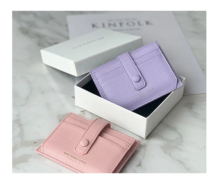 Cute Women Green Vegan Leather Small Card Holder Card Wallets Slim Card Holders Credit Card Holder For Women