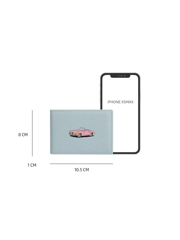 Cute Women Khaki SheepSkin Slim Card Holders Small Card Wallet Card Holder License Holder For Women